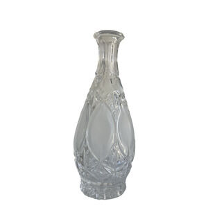 Vintage Princess House Vase Decanter Cut Crystal Glass Frosted Teardrops Regal